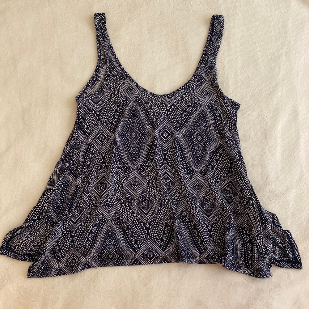 Boho Blue Patterned Tank Top